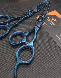 Hair Cutting <b>Thinning</b> Scissors Set 9Cr Steel 6.0 Inch Blue Precision <b>Mirror</b> Polished Sharp Ergonomic Handle for Hair Studio - Product Image 4