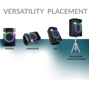 ลำโพงบลูทูธแบบพกพาขนาด 15 นิ้ว พร้อมระบบเพิ่มประสิทธิภาพเสียง ดีไซน์ปรับมุมได้ - Product Image 6