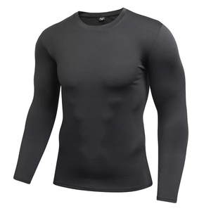 TRENDION APPARELS Men's <b>Black</b> Long Sleeve <b>Compression</b> <b>Shirt</b> Breathable Spandex/Polyester Skinny Fit Pullover Athletic Gym Wear - Product Image 1