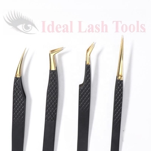 Pince à épiler professionnelle noire en acier inoxydable pour extensions de cils, haute précision, antistatique, applicateur pour cils volumineux - Product Image 4