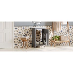 Mobile Bagno Moderno da 20 Pollici con 1 Anta a Chiusura Ammortizzata, 20*15.5*33.3 Pollici, Ampio Spazio Contenitivo, Lavabo in Ceramica - Video Prodotto - Product Image 4