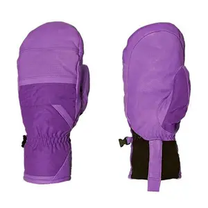 Ladies leather ski gloves Ski Gloves Leather Winter Warm Wind Proof Snowboard Mittens Ski Leather Gloves From Pakistan