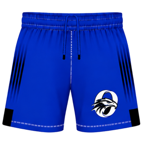 Shorts de rugby personnalisés violet et noir, taille élastique, respirants, légers, pour l'entraînement d'équipe, performance sportive, uniforme de sport - Product Image 1
