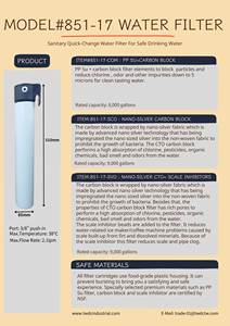 Système de filtration d'eau au charbon actif sous l'évier OEM Élimine le chlore Mauvais goût et odeur Utilisation domestique Filtration de 0,5 micron - Product Image 5