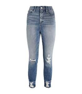 Mejores Jeans Rectos de Mezclilla Azul para Adultos, Cintura Media, Desgastados, Ecológicos, Resistentes al Viento, Transpirables, Casuales, Largos, de Poliéster/Algodón - Product Image 2