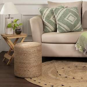 Pouf élégant en jacinthe d'eau naturelle tressée à la main 2026 pour la décoration intérieure et la assise – Qualité supérieure - Product Image 1