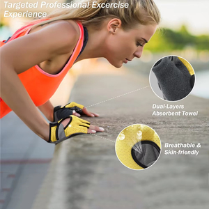 Gants de vélo demi-doigts respirants en maille avec paume en gel, service OEM de logo personnalisé, vente directe usine pour grossistes en cyclisme - Product Image 6