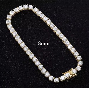 Collier tennis élégant en moissanite, coupe brillant rond, chaîne en argent 925 avec sertissage à griffes, chaîne tennis de luxe pour femme - Product Image 4