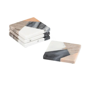 Ensemble de sous-verres en marbre à finition lisse moderne, écologique, durable, lavable, vaisselle en pierre naturelle - Product Image 6