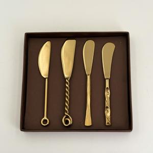 Ensemble de couverts à fromage en acier inoxydable, design moderne torsadé et manche varié, pour enfants et mariages, passe au lave-vaisselle - Product Image 2