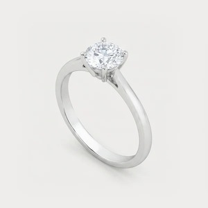 Bague de fiançailles solitaire en or blanc 14 carats avec diamant rond brillant de 0,53 carat cultivé en laboratoire pour femmes - Product Image 2
