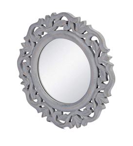 Miroir mural rond en bois artisanal, miroir mural décoratif rustique en bois pour la décoration de la maison, du salon et de la chambre - Product Image 3