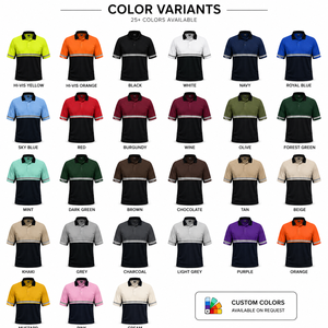 Chemise polo de travail unisexe à manches courtes en polyester fluorescent haute visibilité avec bande réfléchissante - Product Image 5