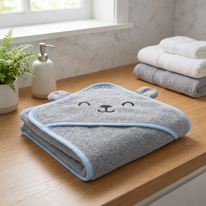 Toalla con capucha para bebé de algodón orgánico, gruesa y afelpada, suave para la piel, toalla de baño para bebé con orejas de animal, logotipo personalizado, embalaje, tacto suave - Product Image 2