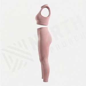 Conjunto de Yoga Profesional Personalizado para Mujer, Transpirable, de Secado Rápido, Talla Grande, Material Sólido, Ropa Deportiva para Gimnasio y Entrenamiento - Product Image 3