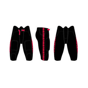 Ensemble d'uniformes de football américain personnalisés, rouge et noir, maillot et pantalon imprimés par transfert thermique, unisexe, léger, sans manches, taille élastique - Product Image 3