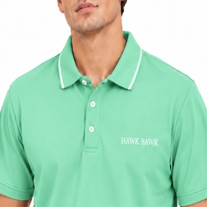 Polo homme à manches courtes, col classique, décontracté, respirant, en coton Oxford, coupe régulière, design personnalisé - Product Image 4