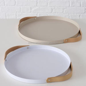 Plateau de service en métal galvanisé, plateau de service rond pour boisson pour le Restaurant à domicile - Product Image 1