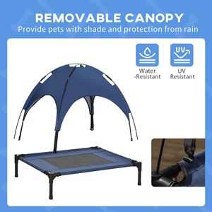 Cuccia Portatile per Cani da 30 Pollici Blu Scuro con Tettuccio Parasole Anti-UV per Animali di Piccola Taglia e Gatti, Rimovibile e Lavabile - Product Image 6