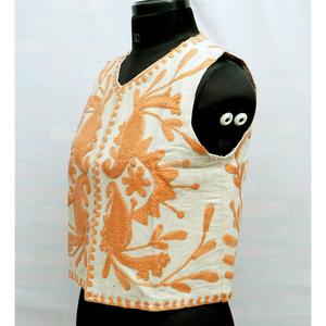 Chaleco Bohemio de Algodón para Mujer, Transpirable, Ecológico, Bordado Floral, Cuello en V, Sin Mangas, Sin Cuello, Prenda Exterior Informal - Product Image 5