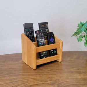 Wooden <b>Remote</b> <b>Control</b> Stand Organizer Holder for Living Room <b>TV</b> Desk Storage Rack - Product Image 1