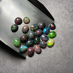 Ethiopian Black Opal Mix Cabochon <b>Stone</b>, 100% Natural Multi <b>Fire</b> Opal Gemstone, Loose Opal Mix Size <b>Stone</b> For Making Jewelry - Product Image 2