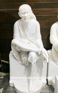 Magnifique statue de Sai Baba en marbre blanc peinte, exclusive, exportateur indien, culte, culture hindoue, fabrication artisanale, haute qualité - Product Image 5