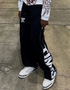 Pantalon de survêtement homme 2026 évasé, coupe ample, en coton mi-lourd, taille mi-haute, décontracté, respirant, écologique, imperméable, multi-poches - Product Image 2