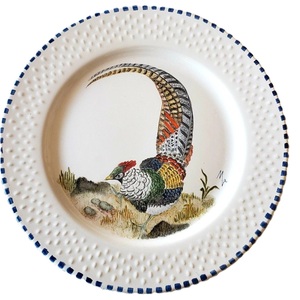 Plateau en métal émaillé, magnifiquement artisanal, tendance, pour la décoration de la maison, avec des motifs d'oiseaux et d'arbres imprimés, design Art Déco - Product Image 1
