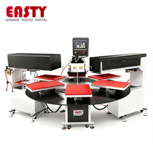 Presse à chaud automatique à 6 stations pour l'impression de t-shirts |   Machine de transfert thermique rotative à grande vitesse pour vêtements et t-shirts - Product Image 2