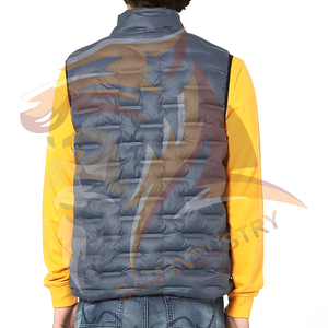 OEM ODM Custom Logo Winter Solid <b>Waterproof</b> Stand Collar Front Logo Men's Quilted Puffer Vest Sleeveless <b>Coat</b> - Product Image 4