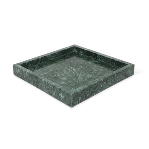 Luxury Green Marble <b>Square</b> Tray Natural Stone Serving Tray Raised <b>Edge</b> Premium Coffee Table Organizer Decorative Vanity Tray new - Product Image 1