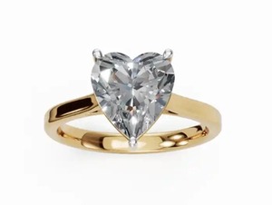 Bague solitaire en diamant cultivé en laboratoire Boudiccas Heart en or jaune, rose et blanc 9kt, 14kt ou 18kt, 0,30 carat, bijoux durables - Product Image 5