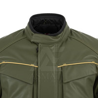 Blouson de moto en cuir avec support dorsal pour homme, vêtement de course automobile, personnalisable, OEM