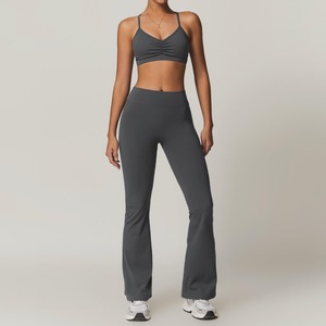 Conjuntos Deportivos de 2 Piezas para Mujer, sin Costuras, de Tela Inteligente, Transpirables, con Camisetas de Yoga y Top Deportivo Ajustado - Product Image 5