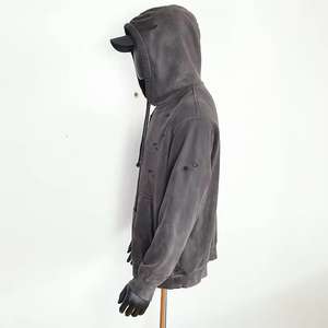 Sweat à capuche homme épais délavé à l'acide, coupe classique, motif imprimé, idéal pour l'hiver, coupe oversize, prix abordable - Product Image 4