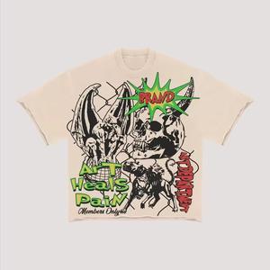 Boxy Acid <b>Wash</b> Cropped T-Shirt Men Custom High Quality Vintage Graphic Streetwear 100% Cotton Knitted Heavyweight - Product Image 3