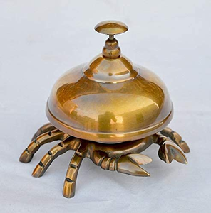 Cloche de bureau plaquée or, cloche de service en aluminium moulé, cloche de table décorative, cloche de comptoir pour hôtel, restaurant, réception - Product Image 1