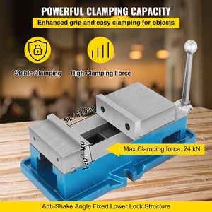 คีมจับชิ้นงานแบบตั้งโต๊ะความแม่นยำสูง 5 นิ้ว รุ่น Super-Lock สำหรับเครื่อง NC/CNC พร้อมตัวล็อคแบบ W ขนาด 125 มม. สำหรับงานเจาะ - Product Image 4