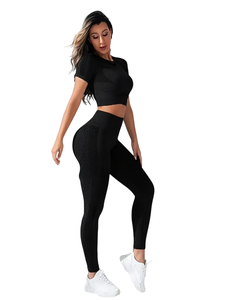Leggings taille haute, soutien-gorge de sport anti-transpiration, ensemble de yoga extensible pour femmes, tenue d'entraînement, performance dynamique, vêtements CoreFlex - Product Image 3