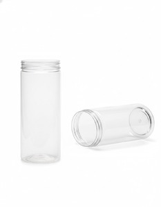 Tarro Redondo de Plástico PET de la Mejor Calidad con Tapa, Envase Transparente y Ligero con Cierre Seguro para Múltiples Usos, en Venta - Product Image 1