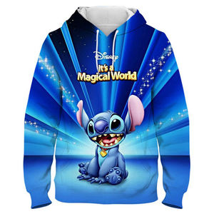 Nouveau design, sweat-shirt à capuche unisexe en polyester imprimé en 3D, imprimé de dessins animés, sublimation, sweat-shirt à capuche Stitch - Product Image 5