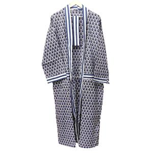 Robe Kimono Indienne en Coton Respirant à Col en V et Fermeture Ceinturée, Imprimée Numérique, Longueur Intégrale, Vêtement de Nuit Standard, Printemps - Product Image 4