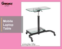Desain baru meja Notebook putar meja Laptop dapat dipindah dengan roda meja komputer dengan roda