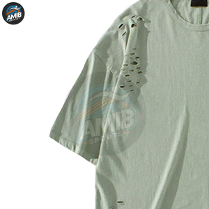 T-shirts pour hommes 100% coton, coupe ample, imprimés, effet vieilli, décontractés, de haute qualité - Product Image 4