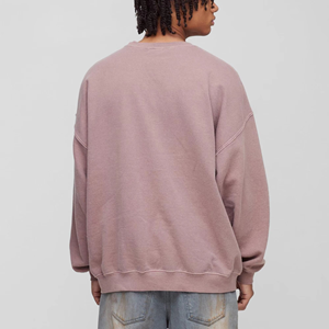 <b>Mens</b> Oversized Crewneck Sweatshirt Custom Printed Logo Heavyweight Cotton <b>Pullover</b> Streetwear Sweatshirt Drop Shoulder - Product Image 5