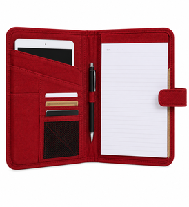 AMANI Red Jute Business Organizer with <b>Tablet</b> Pocket and <b>Pen</b> Holder H-14" W-11" Made in West Bengal - Product Image 3