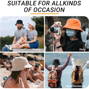 หมวกบักเก็ตคลาสสิก ผ้าฝ้าย ปักแบรนด์ได้ หมวกกันแดดแฟชั่น หมวกแคชชวลสำหรับกิจกรรมกลางแจ้ง หมวกตกปลา - Product Image 6
