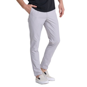 Pantalones chinos de algodón transpirable de lona de primera calidad para hombre, pantalones informales inteligentes antibolitas para verano, pantalones formales de lavado oscuro al por mayor - Product Image 3