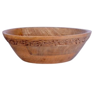 Tazón Decorativo de Madera para Centro de Mesa, Tazón Grande de Madera de Mango Apto para Alimentos para Servir Ensaladas, Frutas y Más, Sostenible - Product Image 5